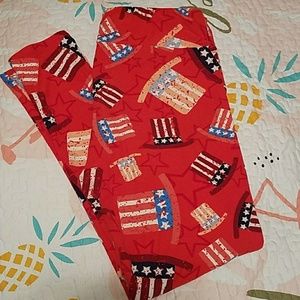 Lularoe TC Patrioic Hat Leggings